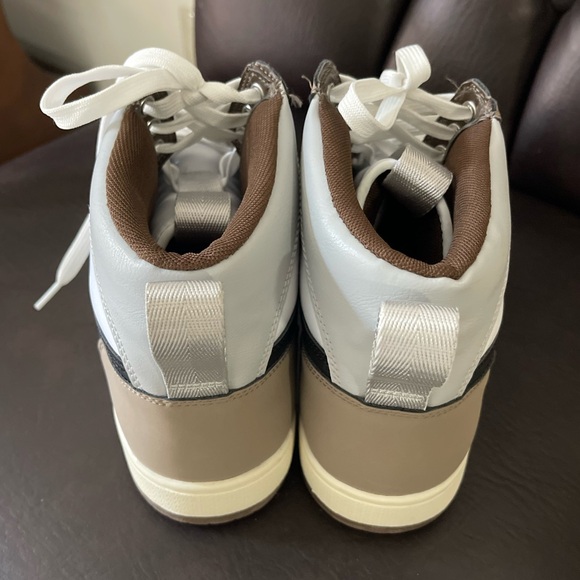H&M White and Tan HI-TOP TRAINERS Size 11 - Picture 3 of 9